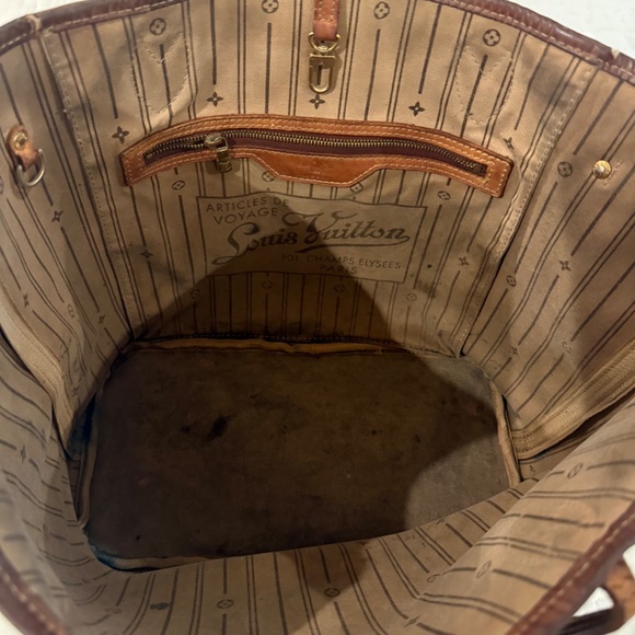 Louis Vuitton Neverfull Tote MM Brown Canvas Monogram Purse - Picture 10 of 12